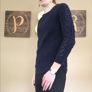 Navy pullover crew sweater Ann Taylor LOFT